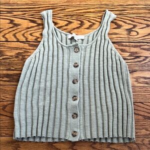 Ribbed Button-Down Tank Top